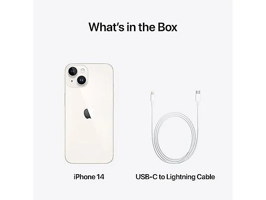 APPLE IPHONE 14 128 GB Csillagfény Kártyafüggetlen Okostelefon